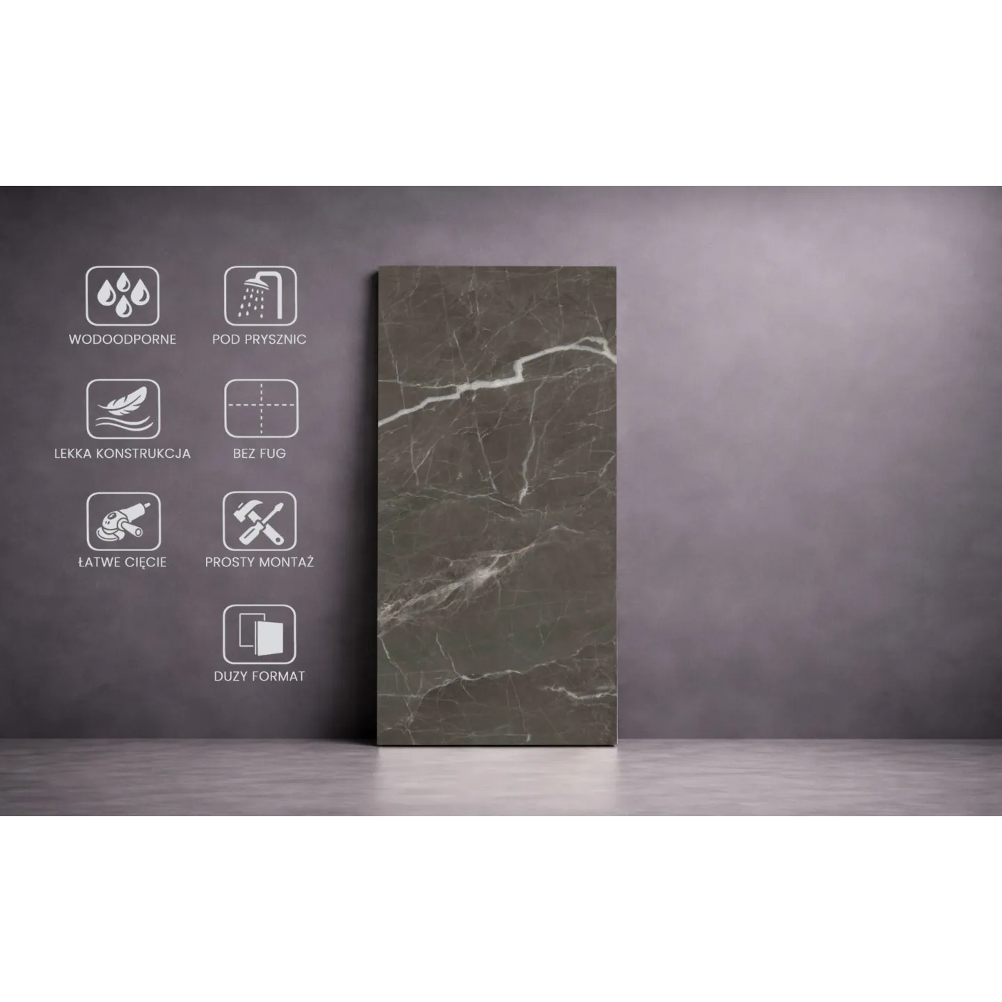 LAVI wielkoformatowa płyta węglowa z kontynuacją wzoru POŁYSK 280x122x0,3cm