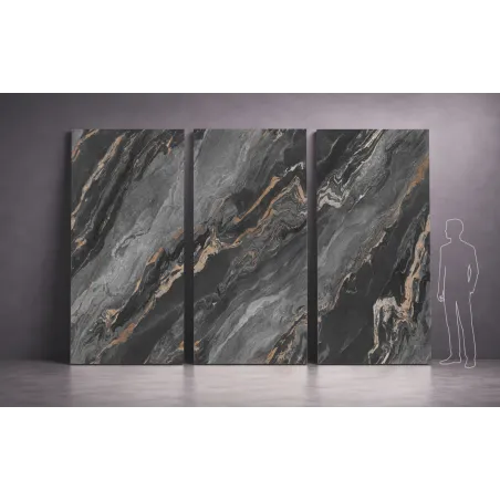 Wielkoformatowa płyta węglowa z kontynuacją wzoru POŁYSK 280x122x0,3cm kolor RAVA