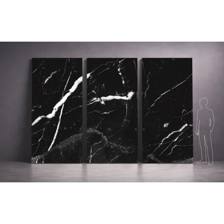 Wielkoformatowa płyta węglowa z kontynuacją wzoru POŁYSK 280x122x0,3cm kolor NERO