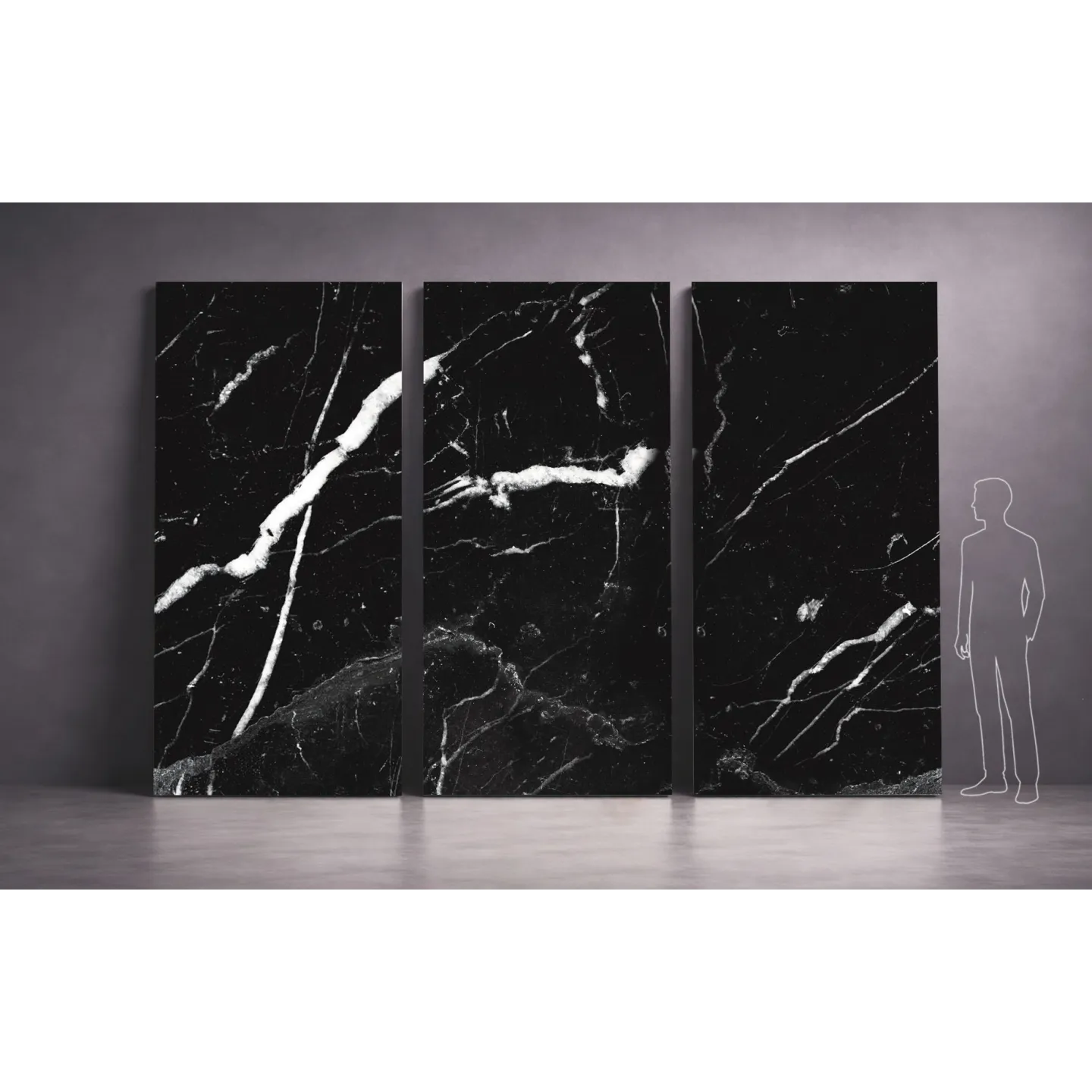 Wielkoformatowa płyta węglowa z kontynuacją wzoru POŁYSK 280x122x0,3cm kolor NERO